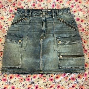 Free People Cargo Pocket Denim Skirt